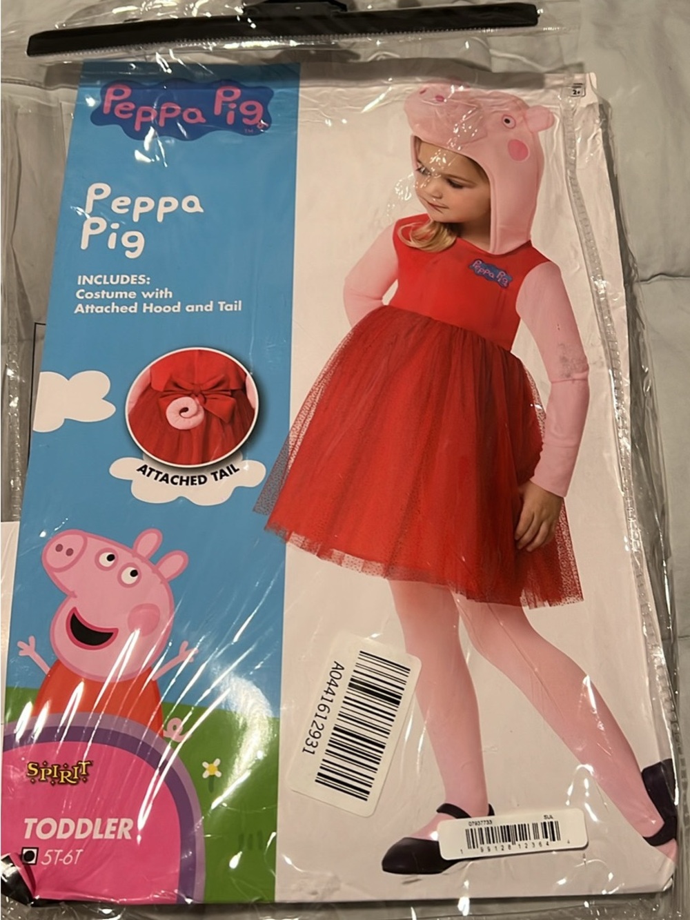 Peppa Pig Toddler Red and Pink Peppa Costume with Hood